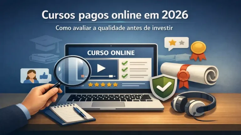 Cursos pagos online em 2026: como avaliar a qualidade antes de investir